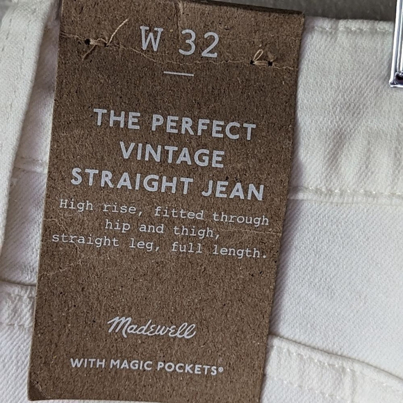 Madewell NWT The Perfect Vintage Straight High Waist Jean size 32 NI950 White - Picture 13 of 16